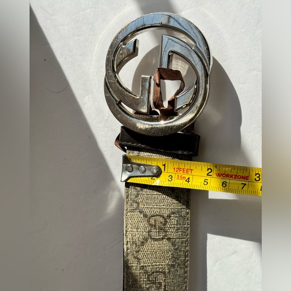 GUCCI GG Buckle Grey Vintage Men’s Belt - Picture 8 of 9